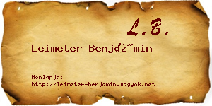 Leimeter Benjámin névjegykártya